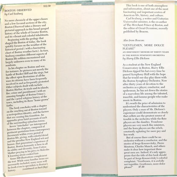 Boston Observed by Carl Seaburg Hardcover Book Beacon Press w/ Dust Jacket - Picture 6 of 13